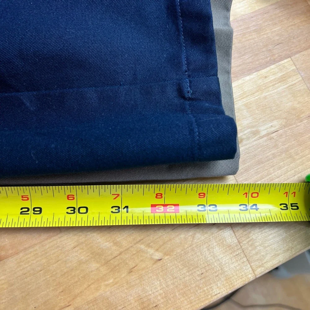 Dockers Chino Pants Flat Front Classic Fit Men Size 38x34 Navy Khaki Bundle (2)